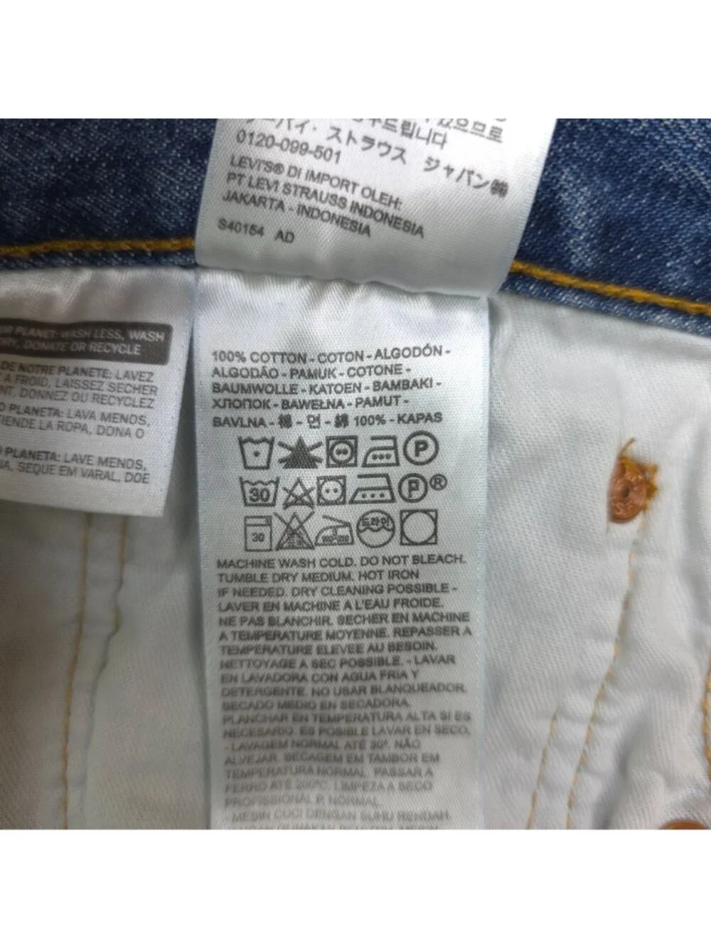 Levis 501 Mens Blue Jeans 38x32 Button Fly Classic Fit Heavyweight Denim
